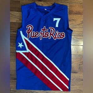 Puerto Rico Arroyo #7 Jersey Men’s Small Blue Flag Sports Shirt Preowned